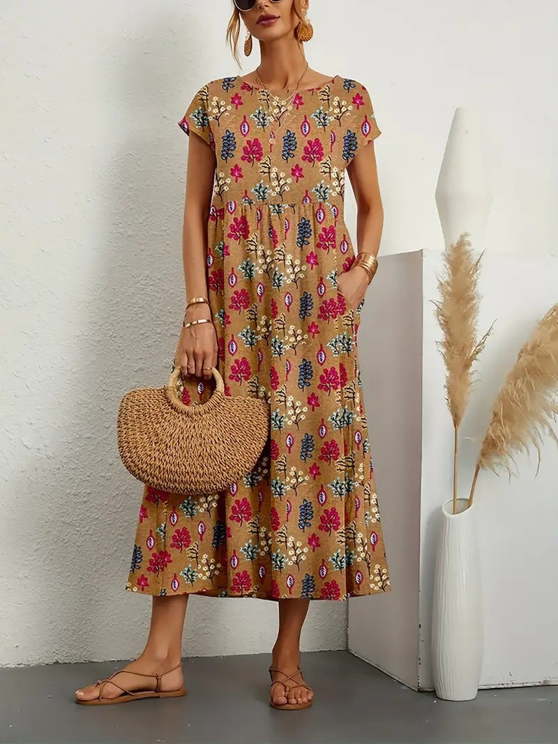 Monica | Women's Elegant Floral Dress – Floral Print, Elegant