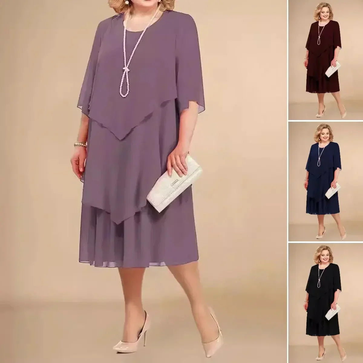 Rosalie | Women's Elegant Chiffon Dress – Chiffon, Elegant