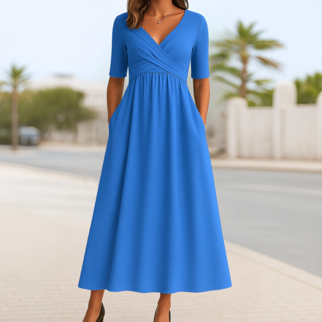Dune | Women's Crossed Dress with Short Sleeves – Short Sleeve