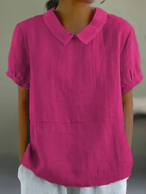 Bella | Women's Peter Pan Collar Short Sleeve Casual Top