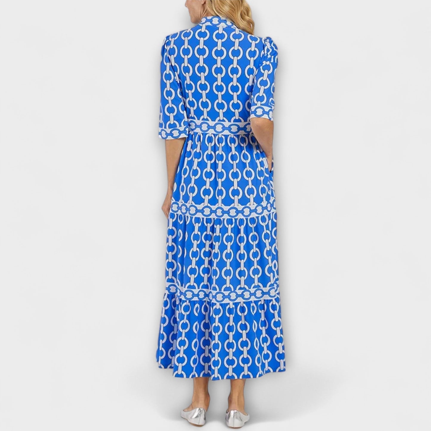 Viola | Women's Midi Dress with Chain Pattern – Midi
