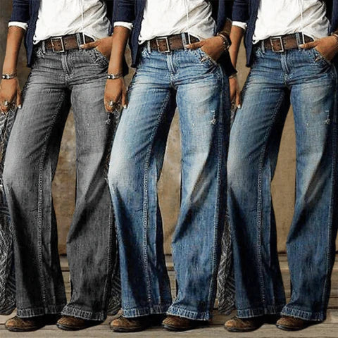 Jennifer | Women's High Waist Wide Leg Jeans Retro Flare Denim