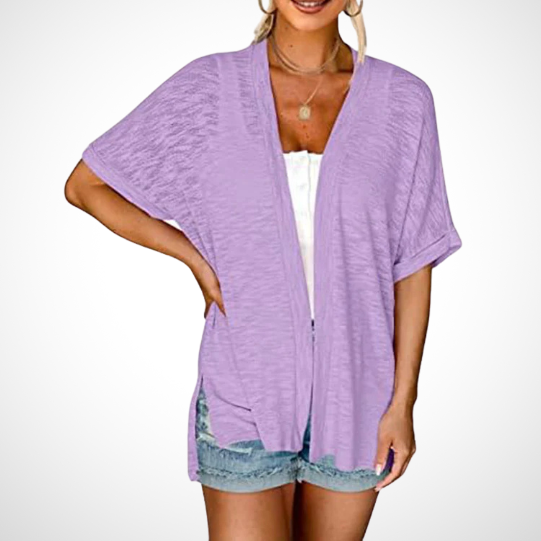 Cynthia | Women's Stylish Flowy Short Sleeve Cardigan – Short Sleeve, Flowy