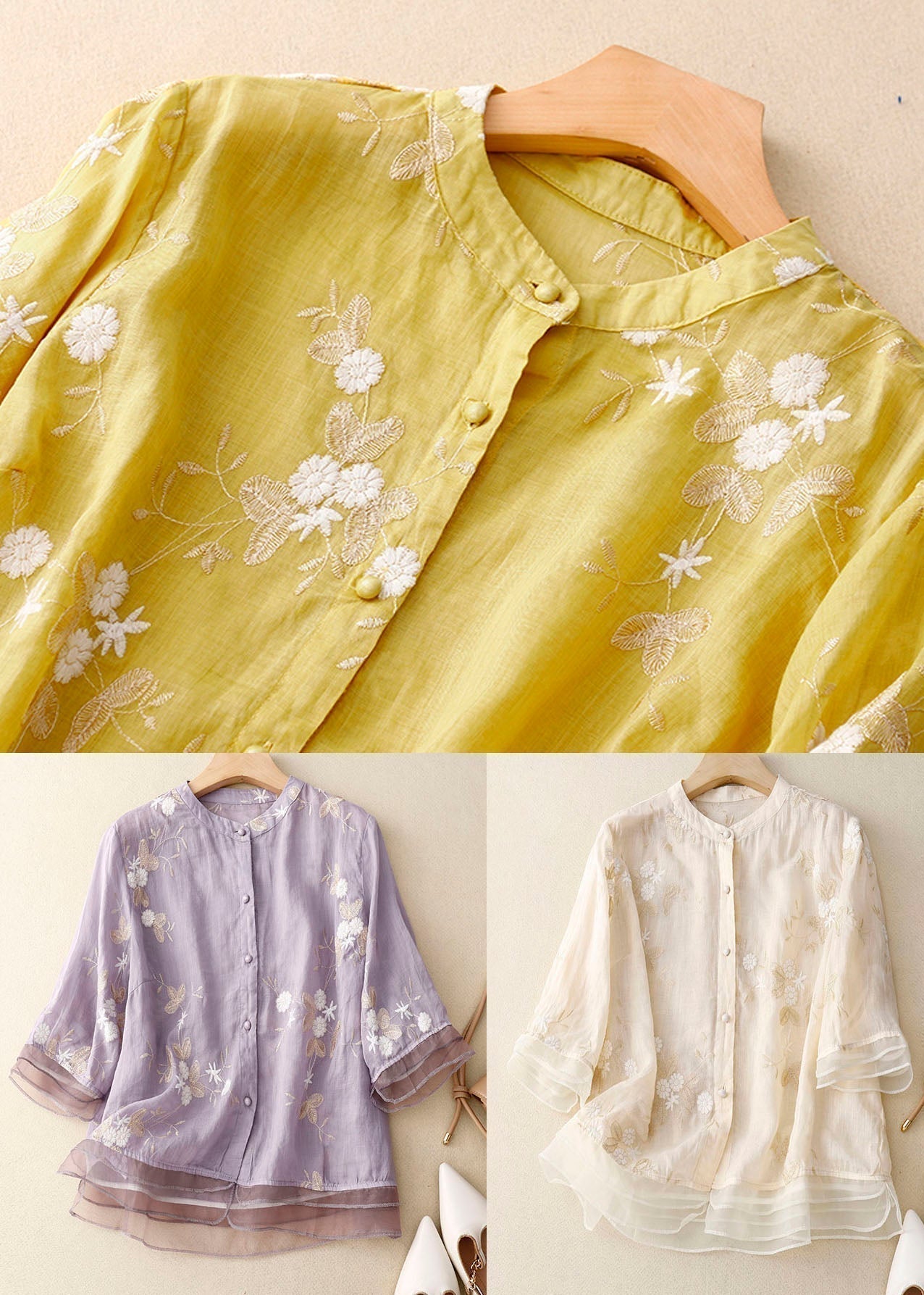 Ruby | Women's Chic Blouse with Floral Accents – Floral Print, Casual