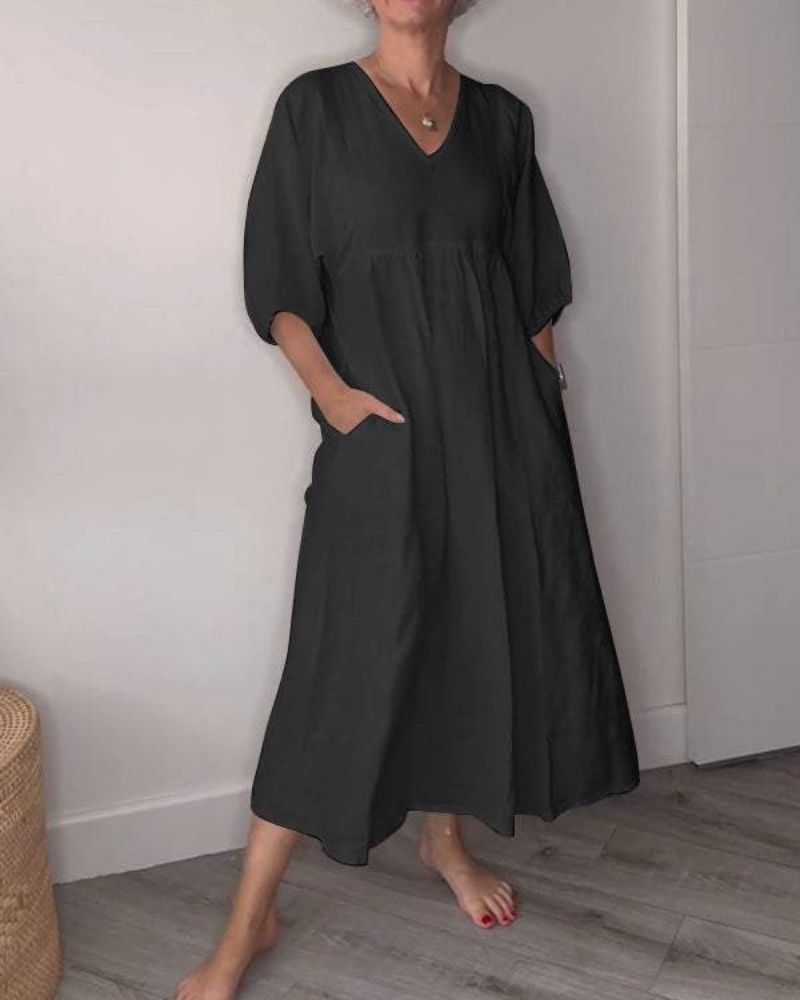 Evelyn | Women's Elegant Maxi Dress with V-Neck – Maxi, V-Neck