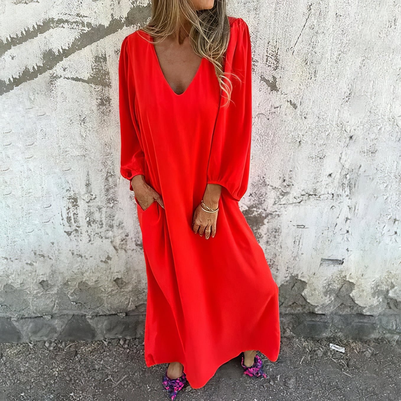 Michele | Women's Flowing Maxi Dress with Pockets – Maxi