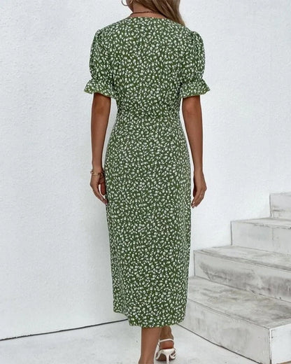 Loretta | Women's Fresh Bloom V-Neck Dress – V-Neck