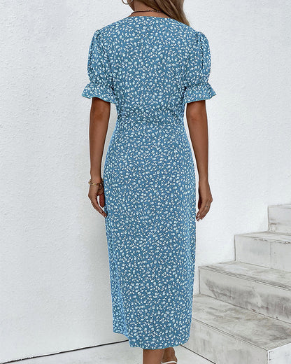 Loretta | Women's Fresh Bloom V-Neck Dress – V-Neck