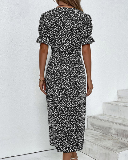 Loretta | Women's Fresh Bloom V-Neck Dress – V-Neck