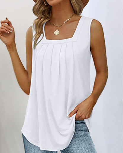 Serena | Women's Sleeveless Top with Square Neckline – Sleeveless