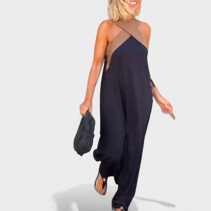 Florence | Women's Elegant Cross-Neck Maxi Dress – Maxi, Elegant