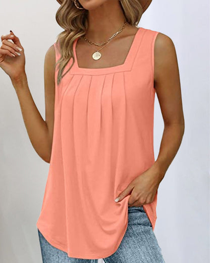 Serena | Women's Sleeveless Top with Square Neckline – Sleeveless
