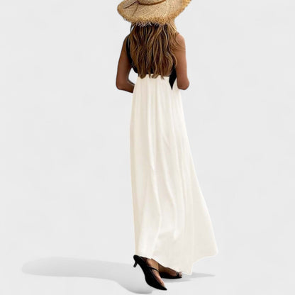 Florence | Women's Elegant Cross-Neck Maxi Dress – Maxi, Elegant