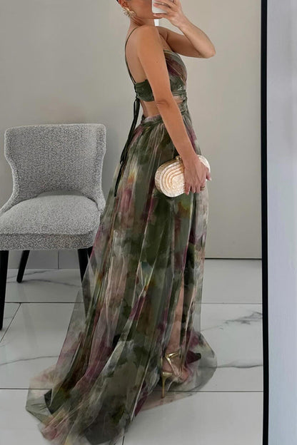 Jeda | Women's Beautiful Floral Print Maxi Dress – Maxi, Floral Print