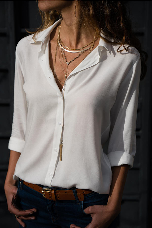 Gwen | Women's Button-Down Collared Long Sleeve Blouse – Long Sleeve, Casual