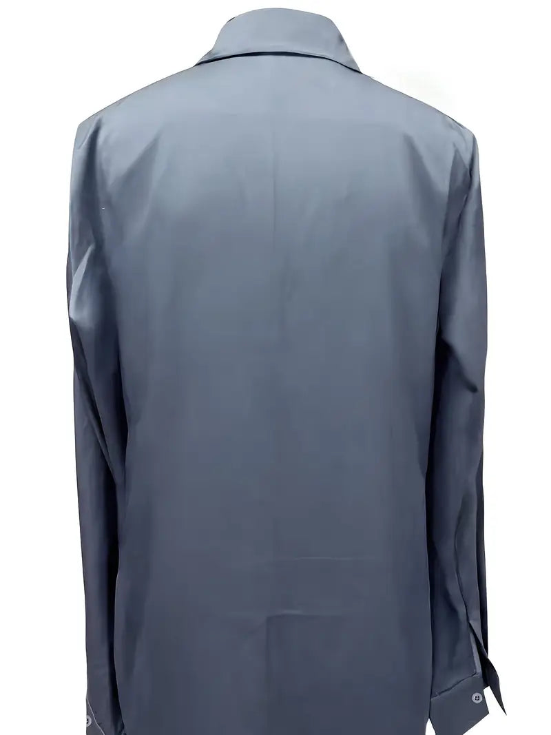 Kathy | Women's Premium V-Neck Satin Blouse – V-Neck, Satin