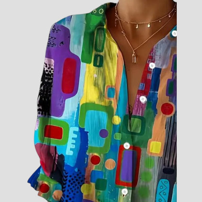 Eliana | Women's Elegant Blouse with Geometric Pattern – Elegant, Casual