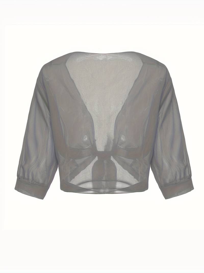 Brenda | Women's Sheer Tie Front Cardigan Open Front Cover Up – Layering