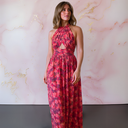 Breezy | Women's Elegant Floral Maxi Dress – Floral Print