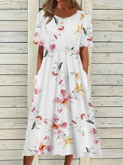 Genevieve | Women's Printed Midi Dress – Midi