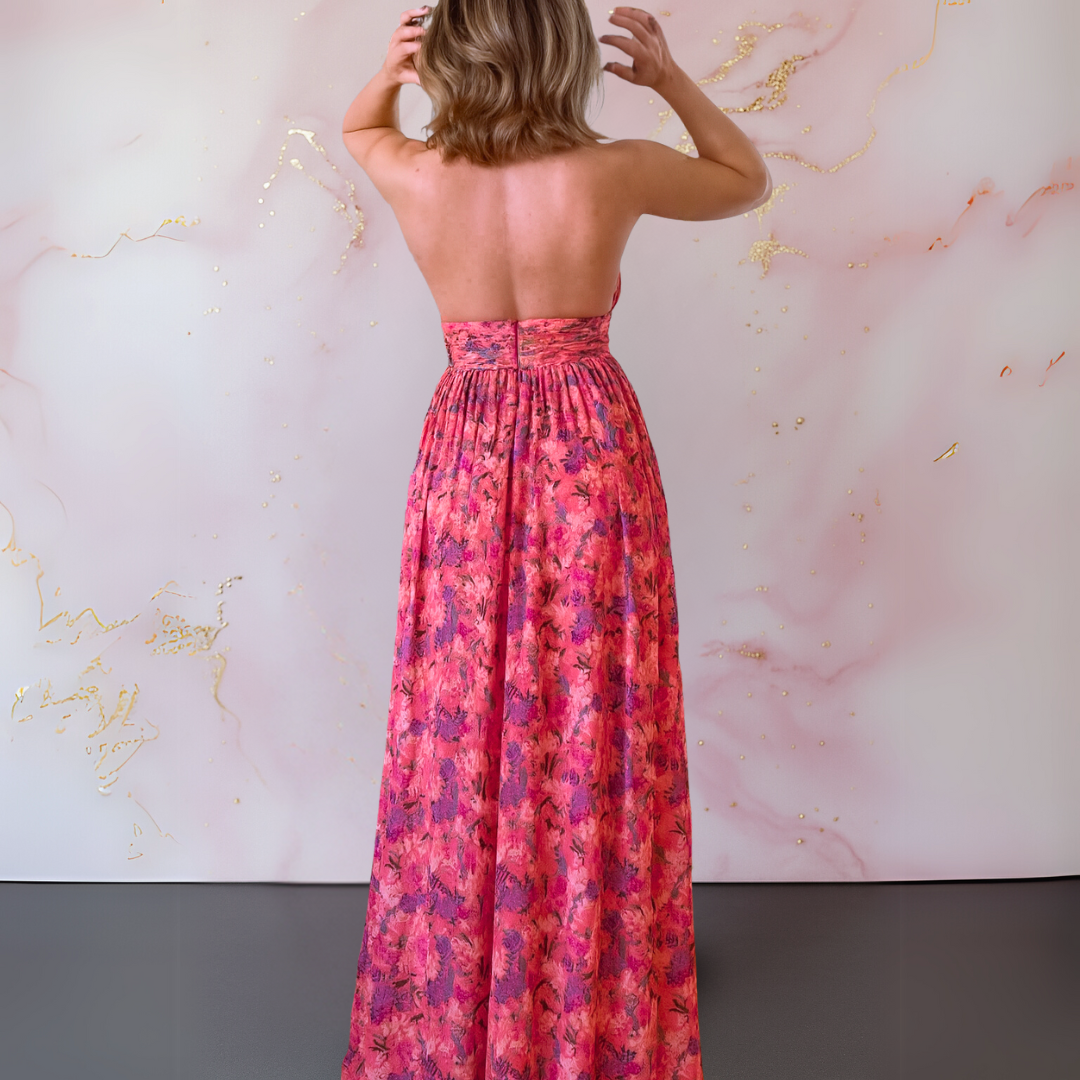 Breezy | Women's Elegant Floral Maxi Dress – Floral Print