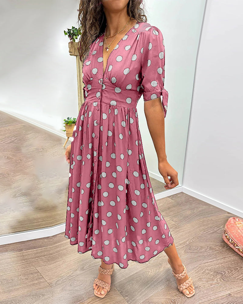 Georgia | Women's Elegant Polka Dot Dress – Elegant