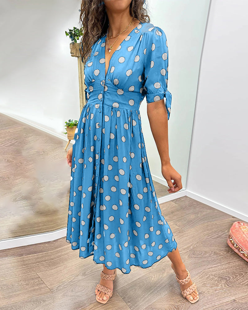 Georgia | Women's Elegant Polka Dot Dress – Elegant