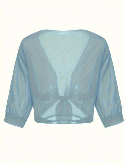 Brenda | Women's Sheer Tie Front Cardigan Open Front Cover Up – Layering