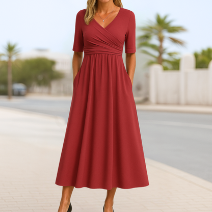 Dune | Women's Crossed Dress with Short Sleeves – Short Sleeve