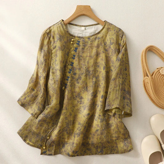 Allison | Women's Floral Relaxed Blouse – Floral Print, Casual