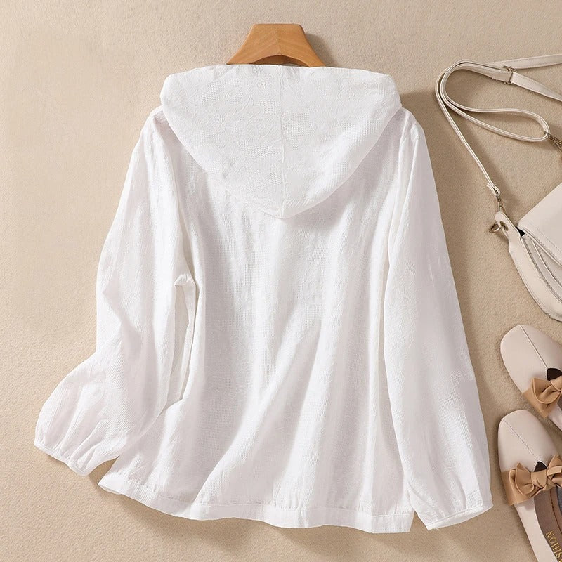 Delia | Women's Relaxed Hooded Shirt – Classic
