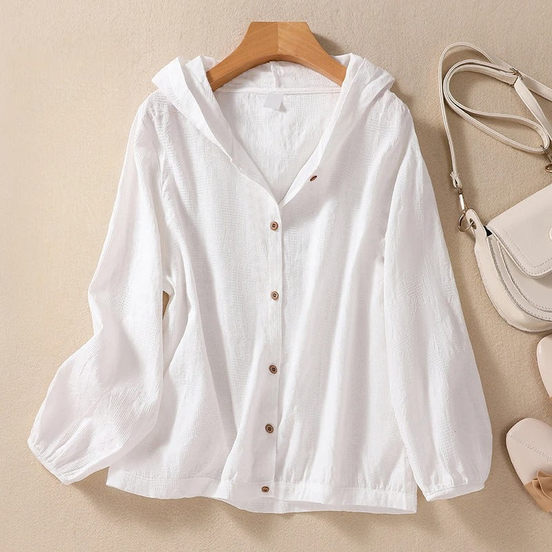 Delia | Women's Relaxed Hooded Shirt – Classic