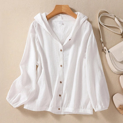 Delia | Women's Relaxed Hooded Shirt – Classic