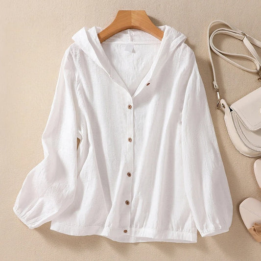 Delia | Women's Relaxed Hooded Shirt – Classic