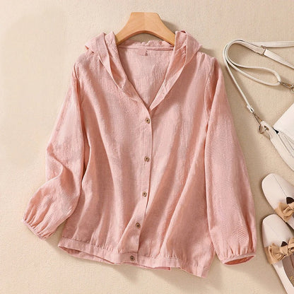 Delia | Women's Relaxed Hooded Shirt – Classic