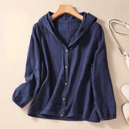 Delia | Women's Relaxed Hooded Shirt – Classic