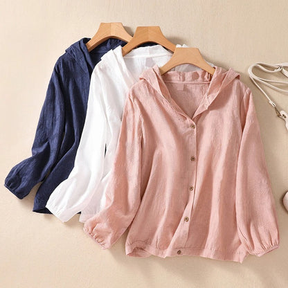 Delia | Women's Relaxed Hooded Shirt – Classic