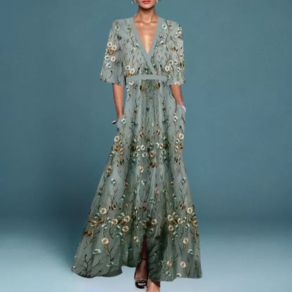 Sonya | Women's Elegant Maxi Dress with Floral Pattern – Maxi, Floral Print