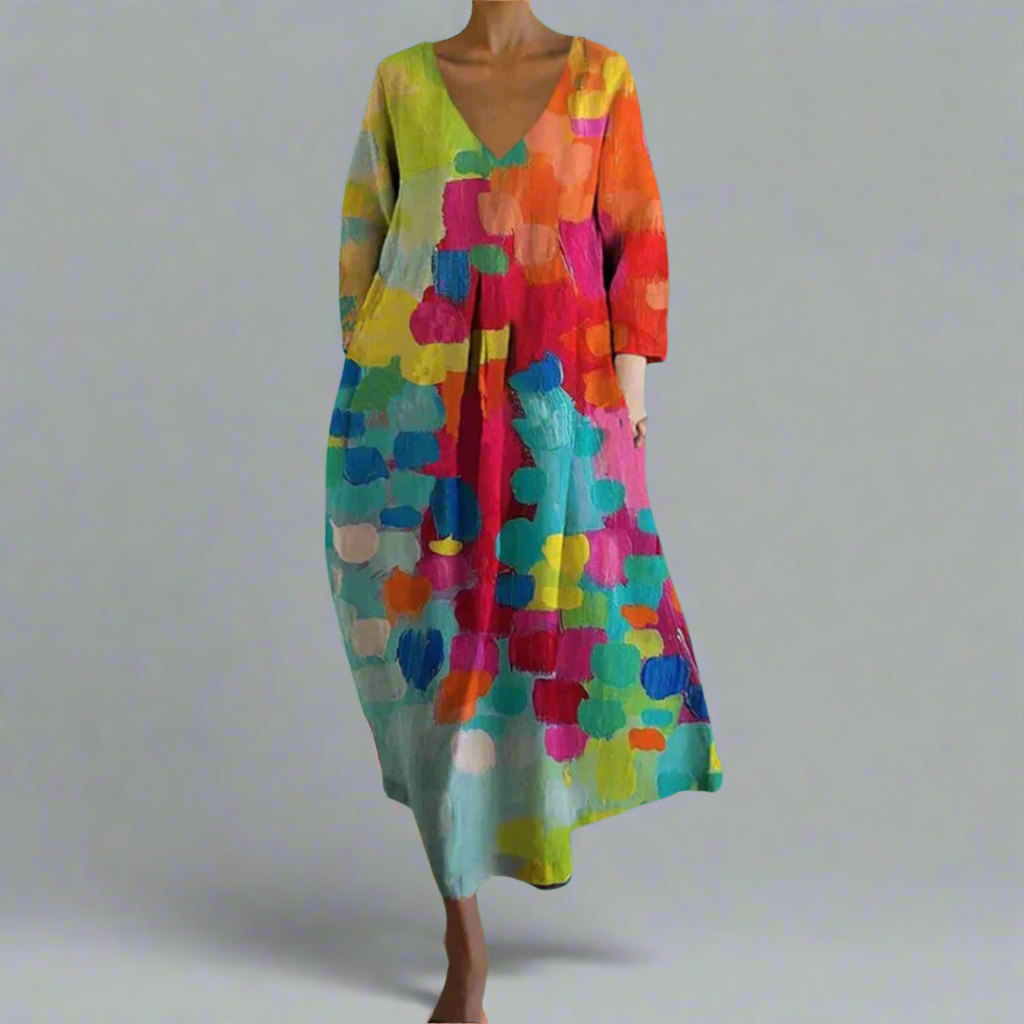 Blair | Women's Colorful Dress with V-neck