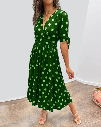 Georgia | Women's Elegant Polka Dot Dress – Elegant