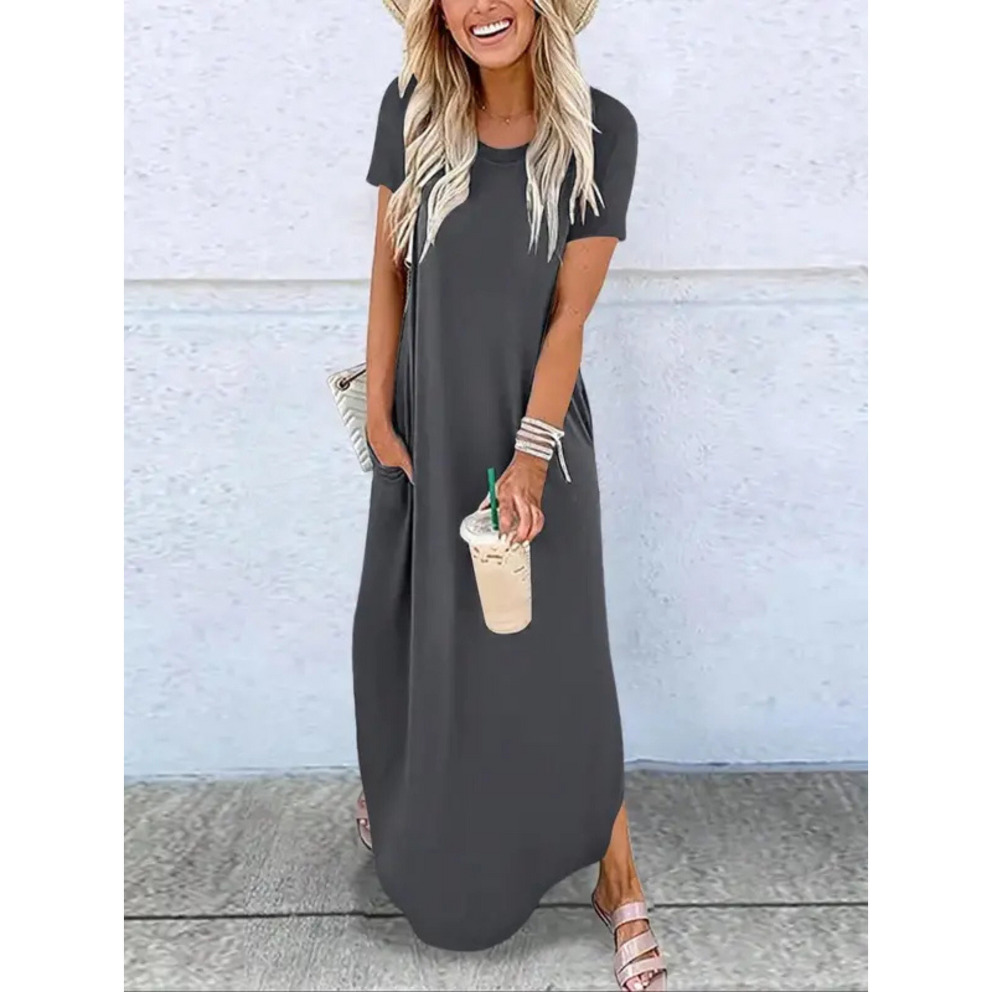 Frances | Women's Casual Summer Round Neck Maxi Dress – Maxi, Casual
