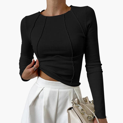 Angela | Women's Sculpted Seam Long Sleeve Top – Long Sleeve