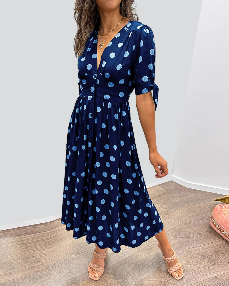 Georgia | Women's Elegant Polka Dot Dress – Elegant