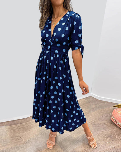 Georgia | Women's Elegant Polka Dot Dress – Elegant