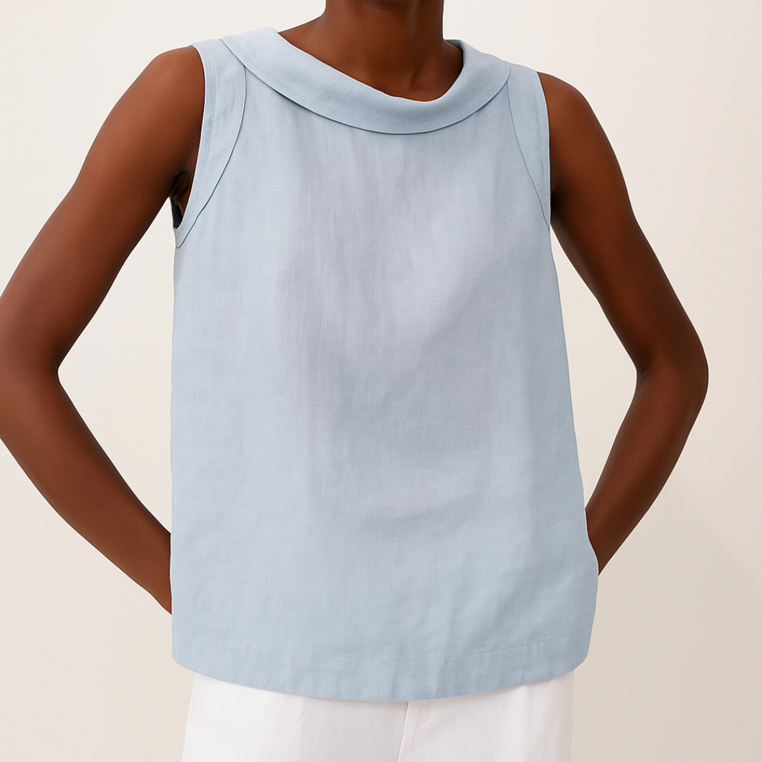 Margo | Women's Sleeveless Roll Collar Top – Sleeveless