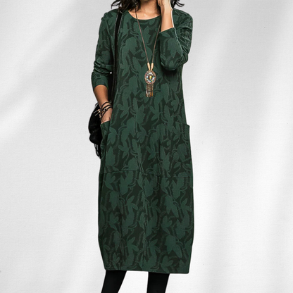 Stephanie | Women's Elegant Crewneck Winter Dress – Elegant