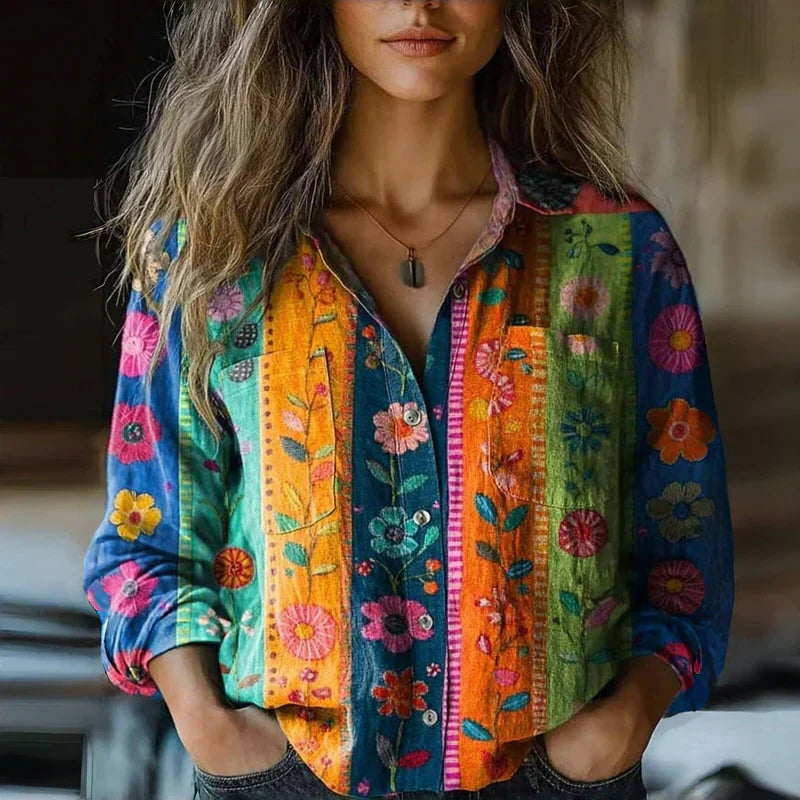 Maya | Women's Bohemian Pattern Vintage Blouse – Casual