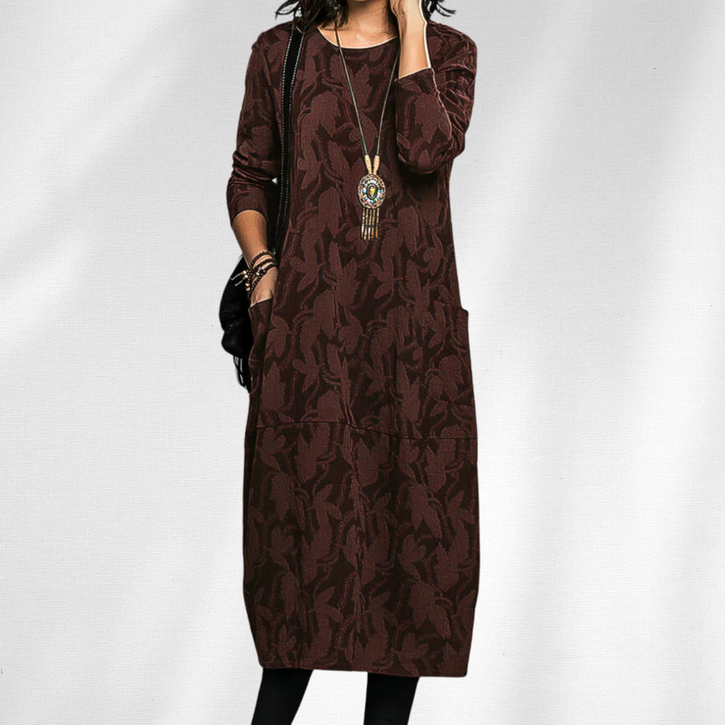 Stephanie | Women's Elegant Crewneck Winter Dress – Elegant