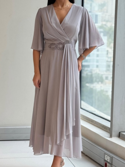 Alexa | Women's Elegant V-neck maxi dress – Maxi, V-Neck