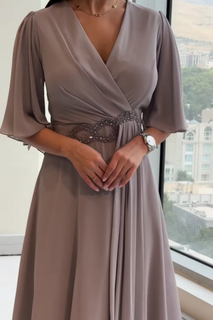 Alexa | Women's Elegant V-neck maxi dress – Maxi, V-Neck